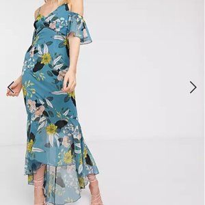 ASOS Fishtail Ruffle Midaxi Dress